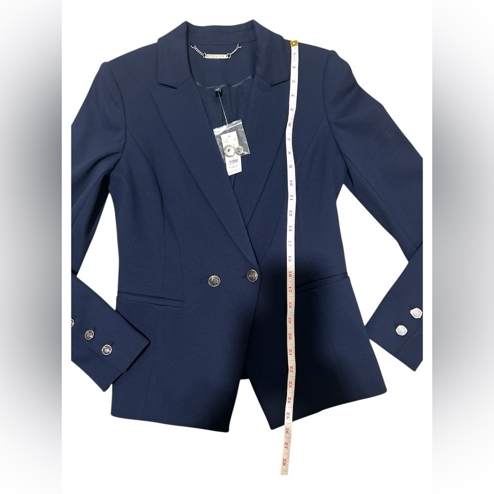 White House Black Market Navy Ponte Blazer Size 2 NWT - Picture 8 of 10